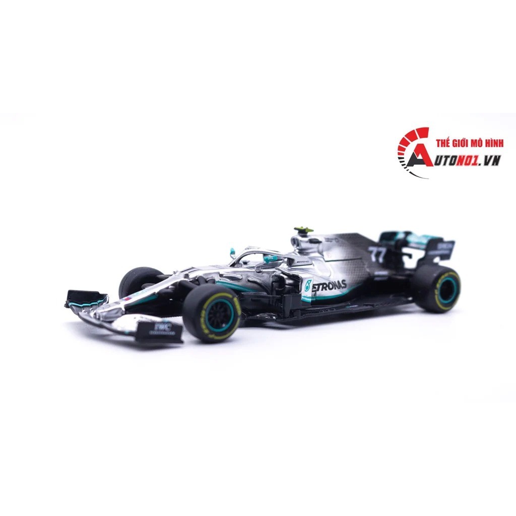 MÔ HÌNH XE F1 MERCEDES AMG PETRONAS F1 W10 2019 #77 HYBRID 1:43 BBURAGO 7522