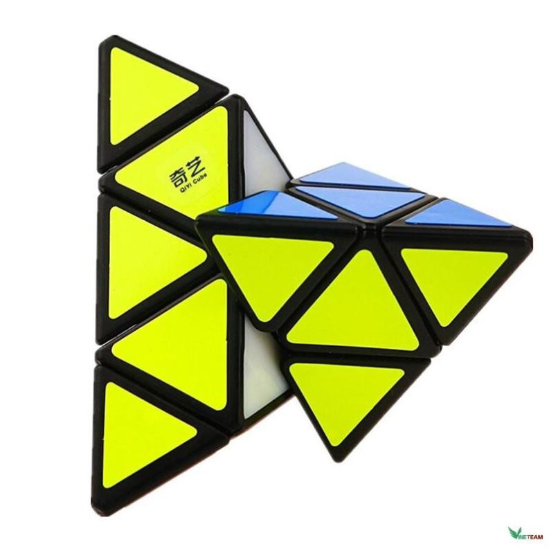 Đồ Chơi Rubik tam giác Qiyi Pyraminx Sticker - Rubik Giúp Phát Triển Trí Não Hộp Vàng  -dc4516