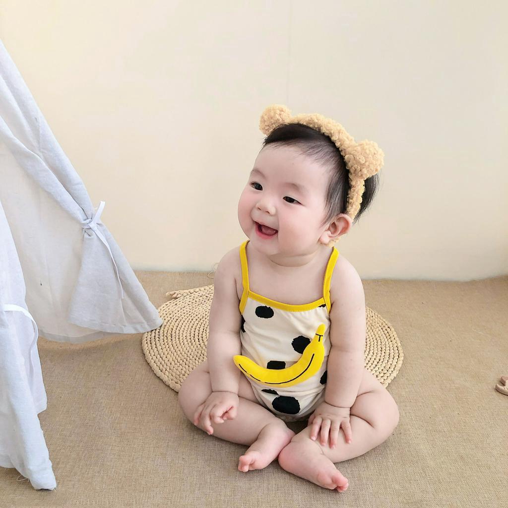 Bộ Áo Liền Quần Mẫu Trái Chuối Xinh Xắn Dành Cho Các Bé