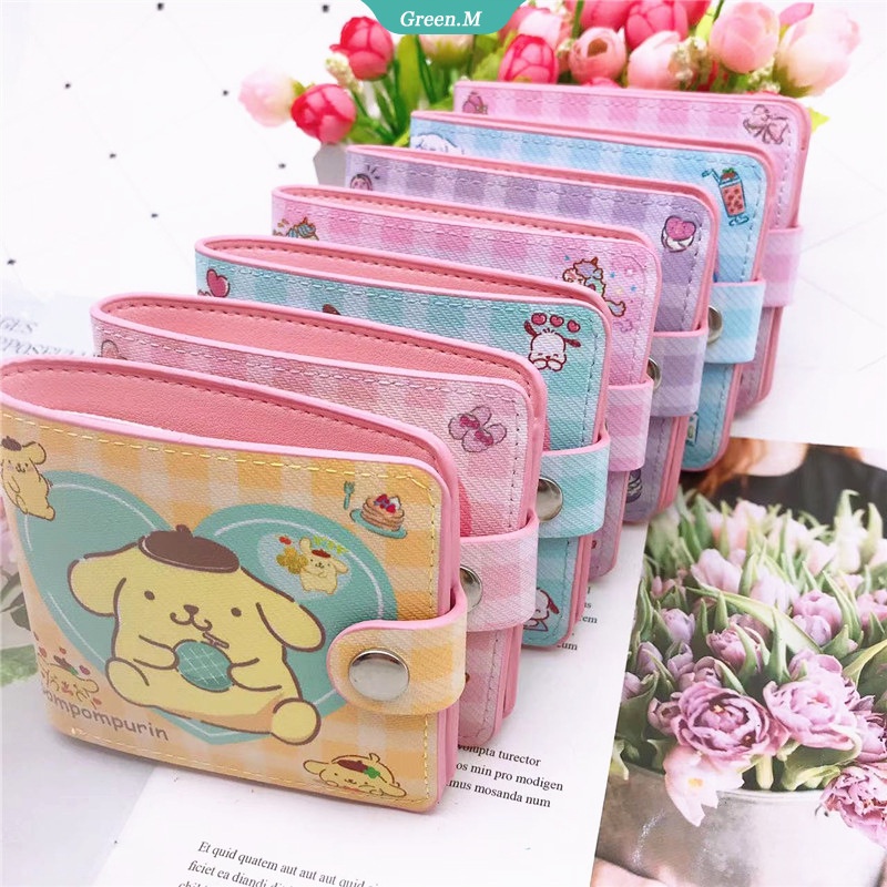 Ví Đựng Tiền Xu Mini Bằng Da Pu Họa Tiết Hoạt Hình Sanrioed Hello Kitty Cinnamoroll Kuromi Mymelody Dễ Thương Cho Nữ