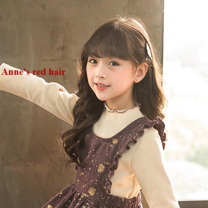 Tóc giả dài xoăn phong cách công chúa đáng yêu cho bé gái