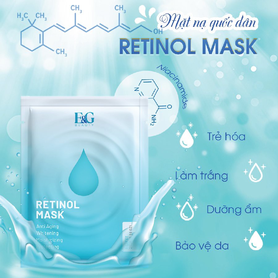 Mặt Nạ Retinol mask E&G Beauty (hộp 3 miếng)