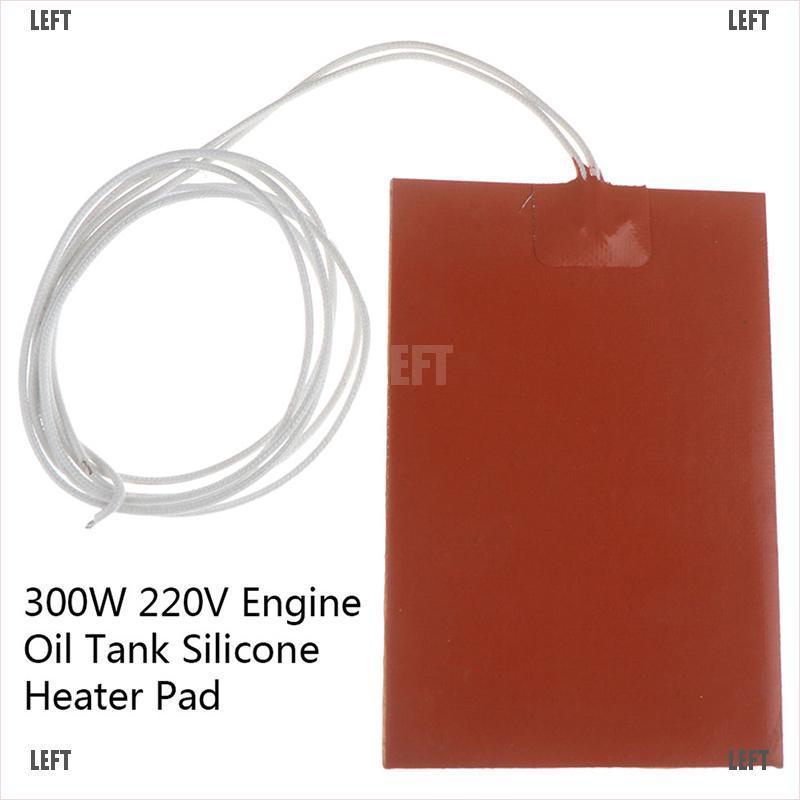 LEFT 300W 220V 10x15cm Engine Oil Tank Silicone Heater Pad Rubber Heating Mat Warming