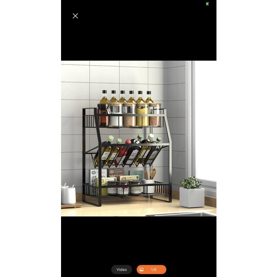 Kệ để gia vị 3 tầng, sơn tĩnh điện, kệ để gia vị nghiêng