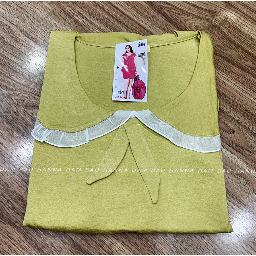 [HANNA] Đồ bộ đùi mặc ở nhà cho bà bầu free size 40-70kg vải 2 da cao cấp thoáng mát không nhăn đường may chắc chắn