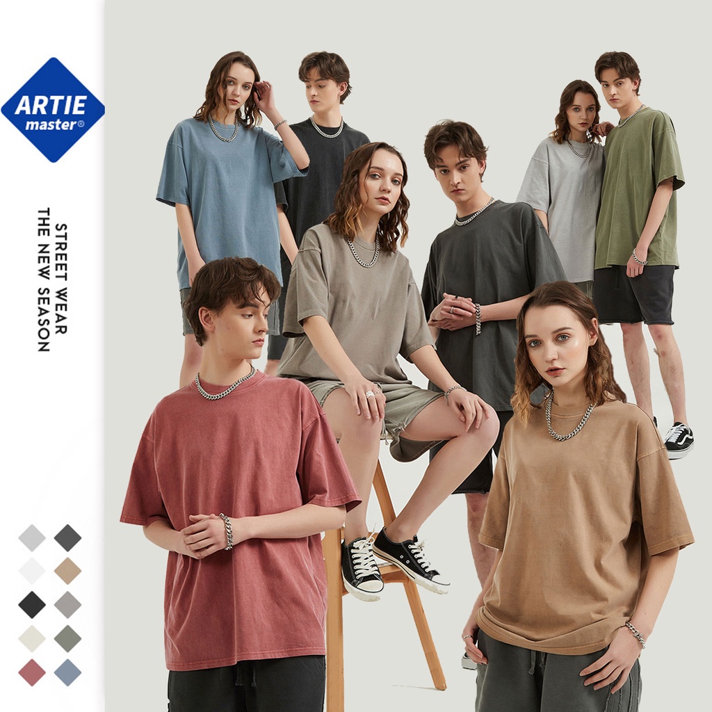 Áo Basic Tee Trơn Washed Form Châu Âu | ARTIE Retro Basic Tee
