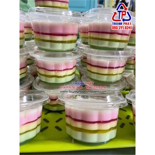 100 Ly rau câu lớn 110ml chịu nhiệt - hoa mai đựng pudding