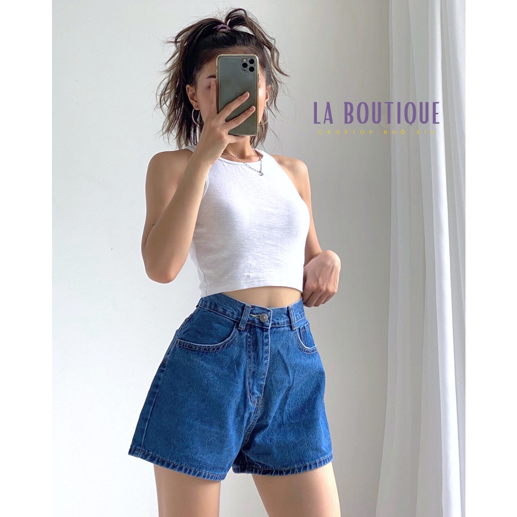 Áo croptop 3 lỗ nữ sát nách ôm body thun borip 4 chiều mới La Boutique