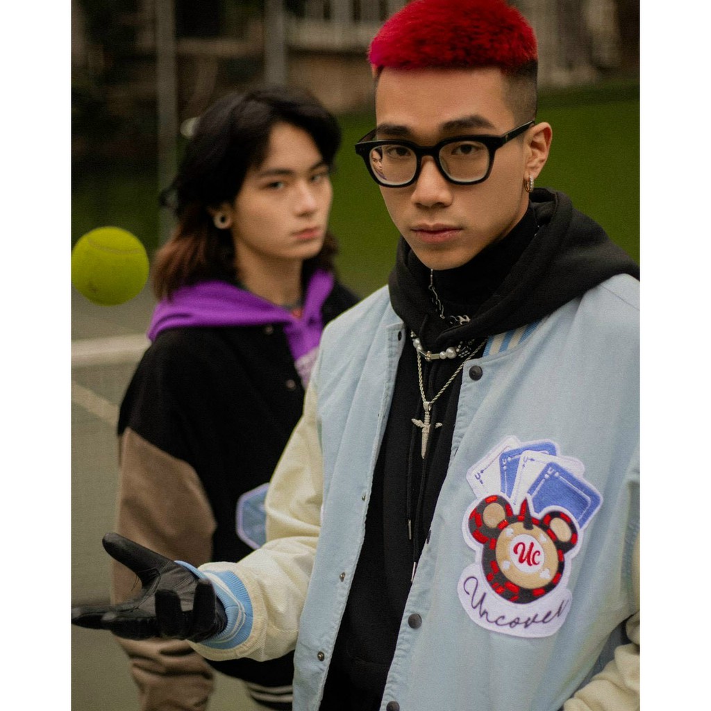 Áo Khoác Bomber - Áo Khoác Nhung tăm Varsity UNCOVER Unisex Nam Nữ