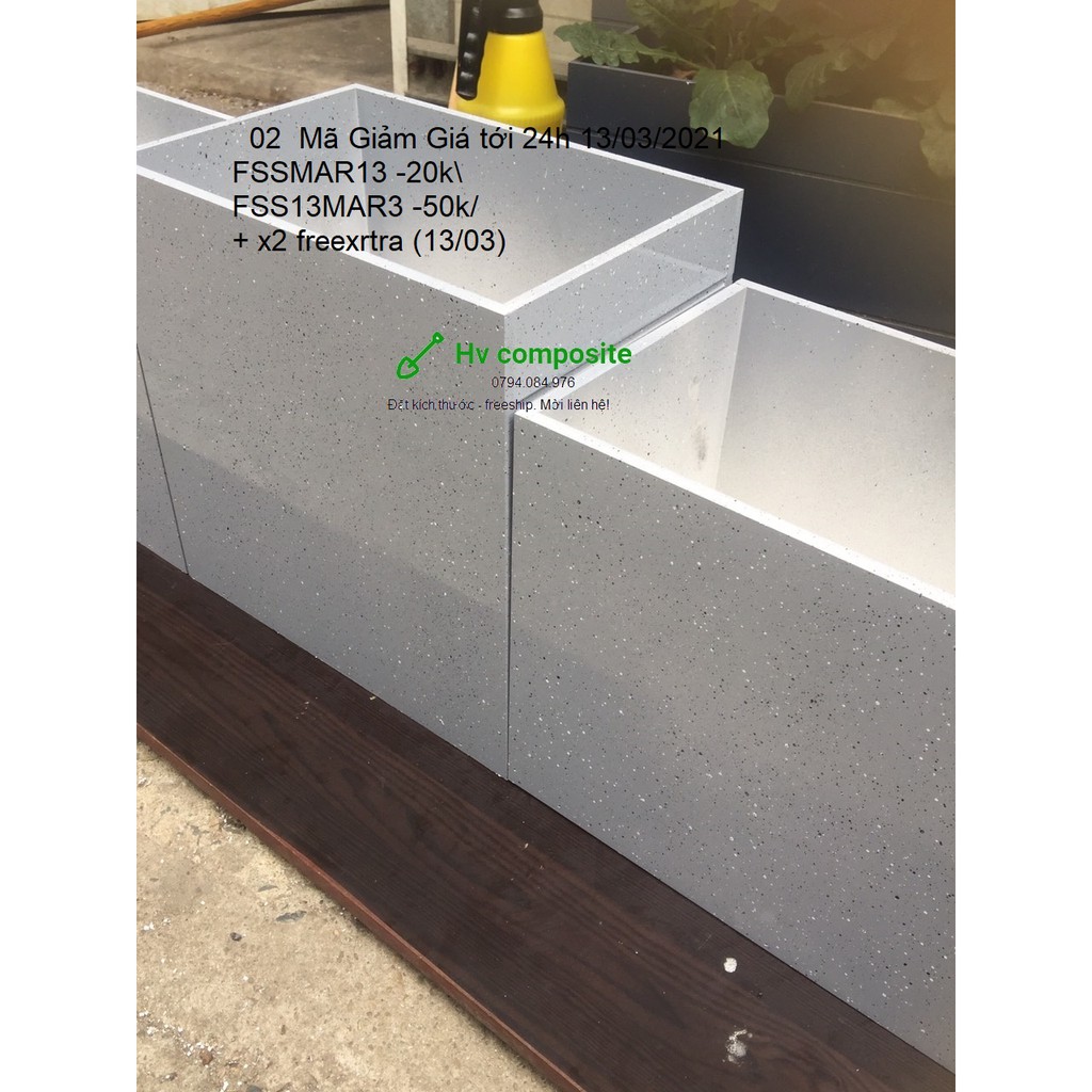 Chậu trồng cây composite 50x20x20
