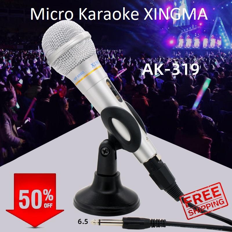 Micro Hát Karaoke Mic Có Dây - Micro Karaoke XINGMA AK-319 Cao Cấp, MICRO KARAOKE CÓ DÂY, Micro Chống Hú