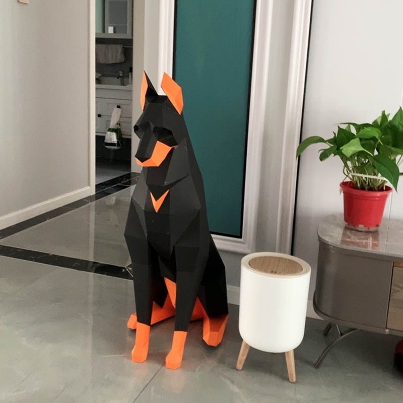 Mô Hình Chó Doberman 3d Handmade 100CM Màu Đen Trang Trí Phòng Trẻ Em