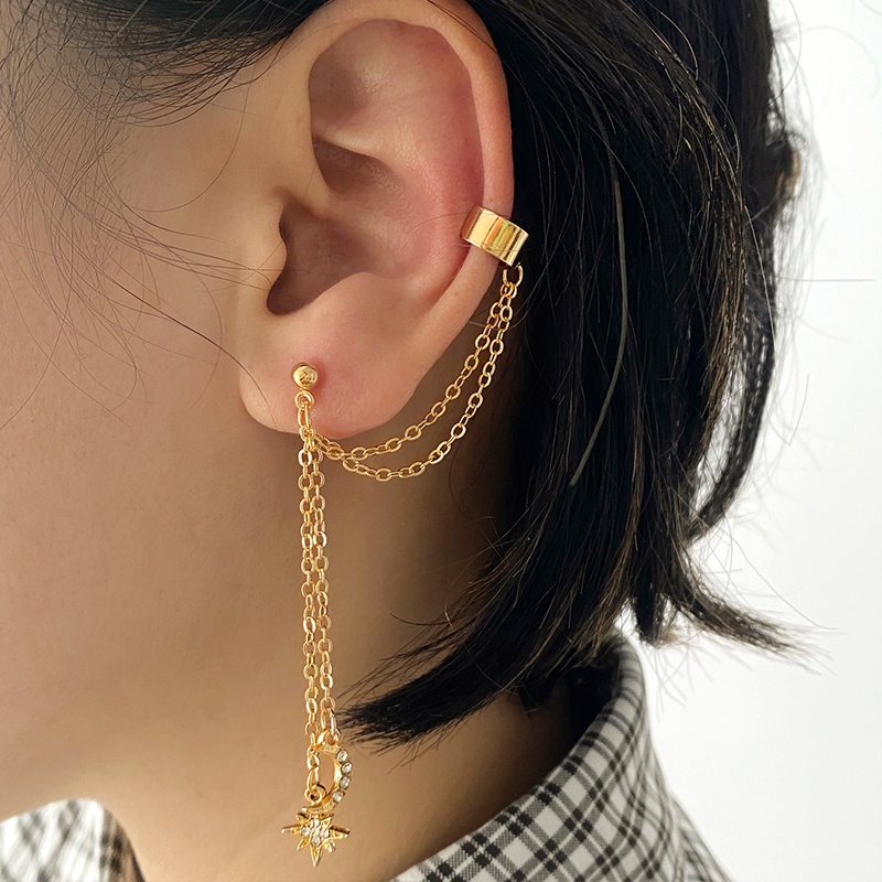 Bông tai hình chữ thập/ bướm bằng kim loại đính ngọc trai phong cách cổ điển thời trang cho nữ