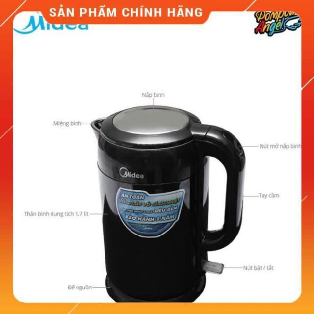 [Mã SKAMPUSHA7 giảm 8% đơn 250k]Bình siêu tốc MIDEA MK-317DB 1.7L chính hãng (vthm9) Huy Anh