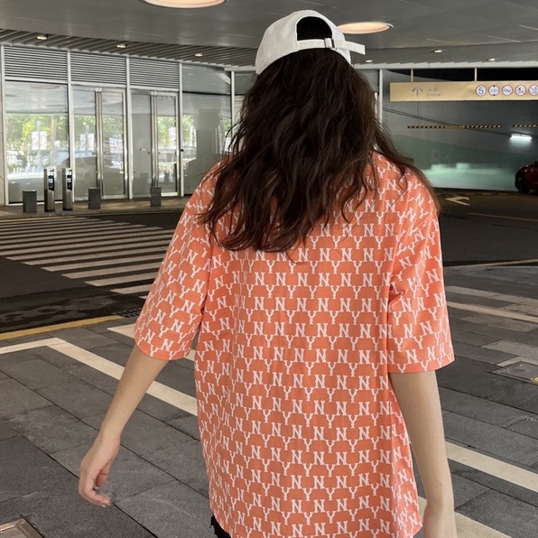 ⚡️[Hight Quality] - Áo Thun MLB Monogram All Over Over Fit Short Sleeve Pink, Áo Tee MLB