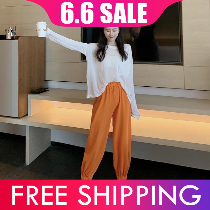 Set Quần Dài Lưng Cao Và Áo Tay Dài Thời Trang Xuân Hè 2021 Cho Nữ