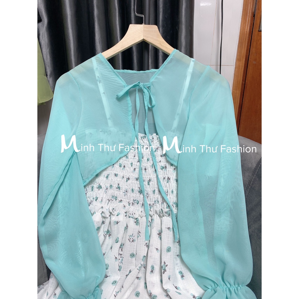 Đầm hai dây kèm khoác ngoài chất xốp dày mịn đẹp đi chơi, đi dạo có ảnh thật