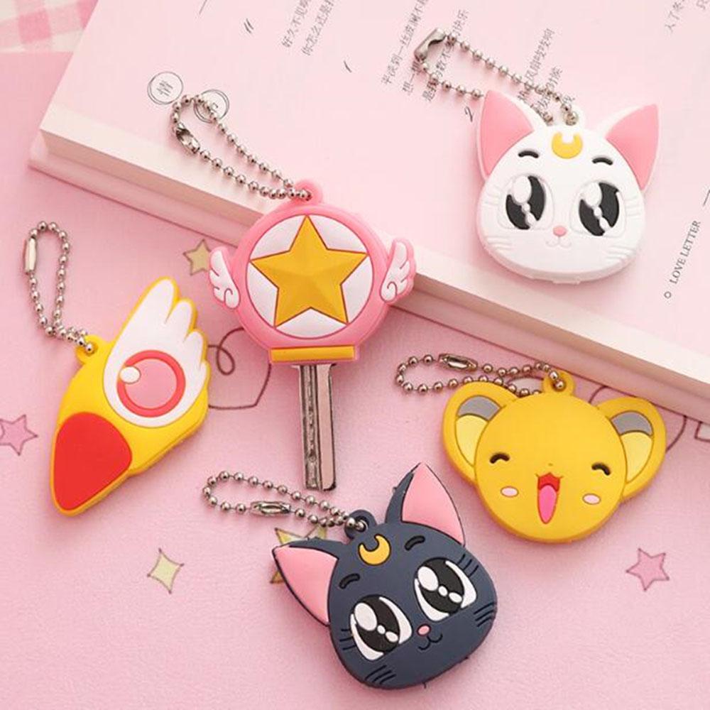 LANFY Sailor Moon Vỏ Silicon Bảo Vệ Chìa Khóa Hình Thủy Thủ Mặt Trăng
