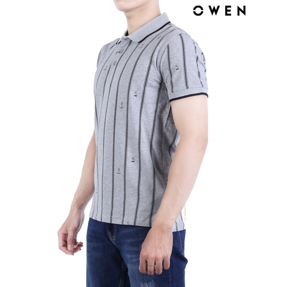 Áo polo ngắn tay OWEN Bodyfit màu xám - APV20291 | BigBuy360 - bigbuy360.vn