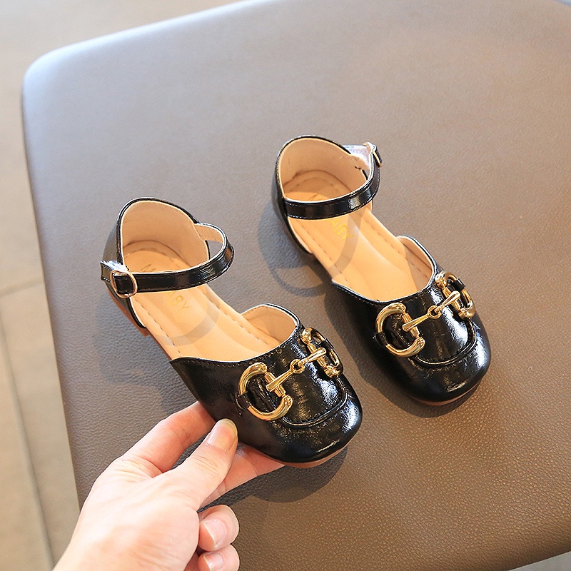 Xăng đan Da Mũi Vuông Thoải Mái Phong Cách Tối Giản Thời Trang Cho Bé Gái 3-16 Tuổi