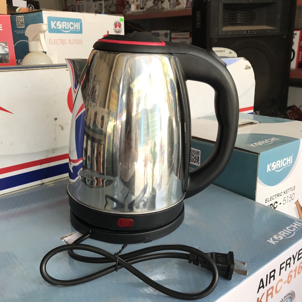 Ấm siêu tốc Electric Kettle ,ấm đun siêu tốc inox 1,8l công suất 1800w nấu siêu nhanh hàng đẹp loại 1.