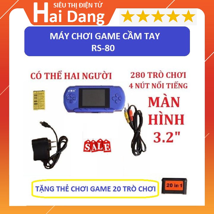 Máy Chơi Game Cầm Tay RS-80 Với 280 Trò Chơi-Tặng Kèm Thẻ Chơi Game 20 In 1