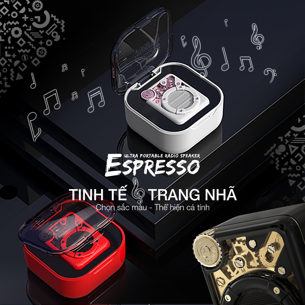 [Mã ELHACE giảm 4% đơn 300K] Loa Divoom ESPRESSO 4W - Bluetooth v 5.0, FM radio và TF card