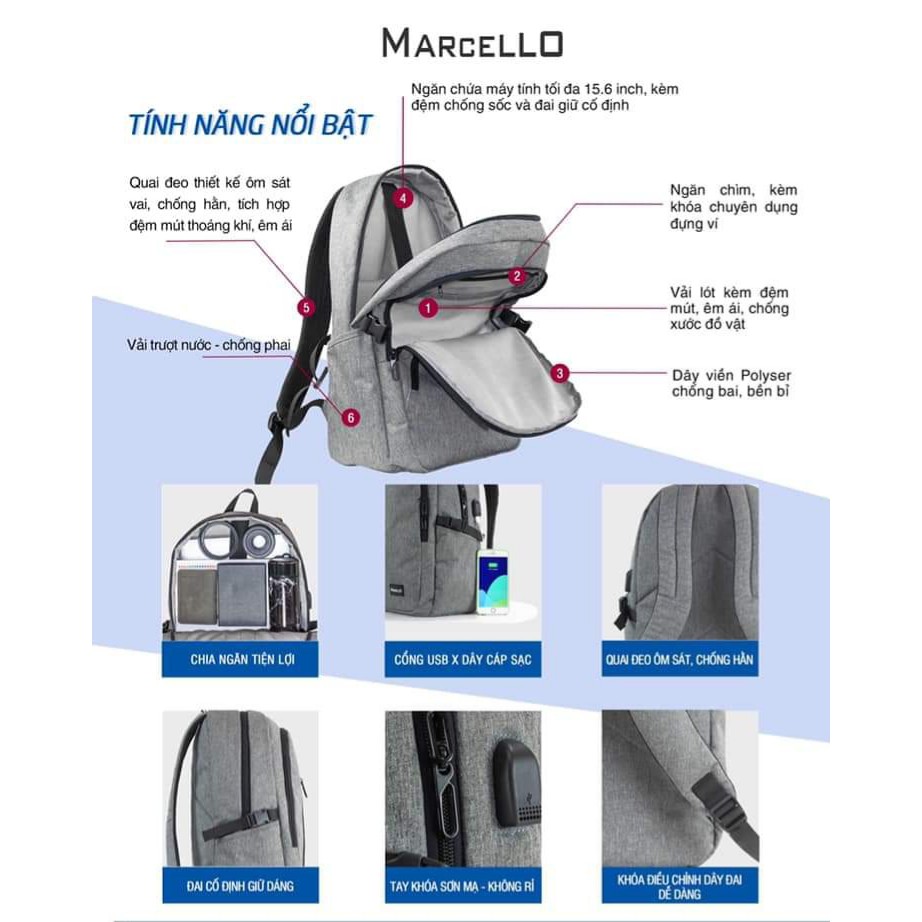 BALO MARCELLO CAO CẤP VNVALI02 THỜI TRANG, ĐA NĂNG #8