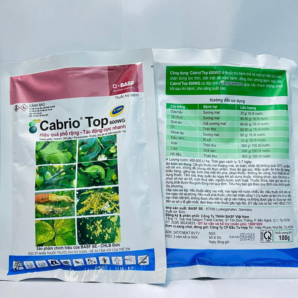 Cabrio Top trừ đốm lá, sẹo, mốc sương, sương mai Cabrio Top 600WG