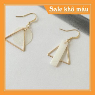 [Bông tai cao cấp] Bông tai tròn xinh xắn_hoa tai_phụ kiện nữ_bông tai đính thêm hình khối trắng sáng đẹp lung linh