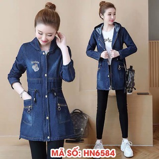 #HN6584 ÁO KHOÁC JEAN FORM DÀI LOGO IN MICKEY LƯNG SAU IN CHỮ CÁCH ĐIỆU CÓ SIZE LỚN XXXL