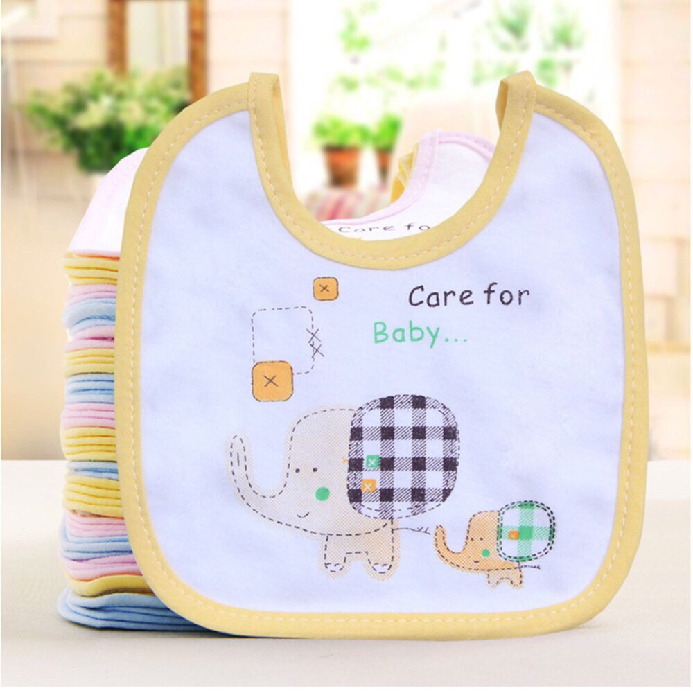 Set 3 yếm cotton hình voi ngộ nghĩnh cho bé