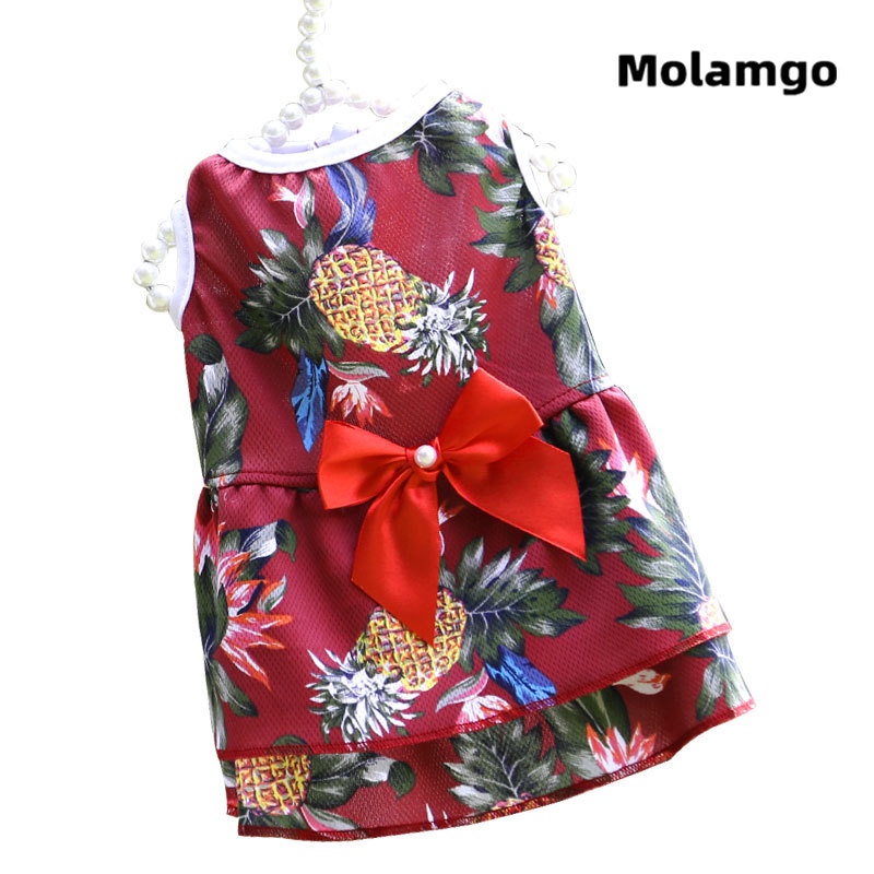 Đầm Họa Tiết Quả Dứa Phong Cách Hawaii Dành Cho Thú Cưng