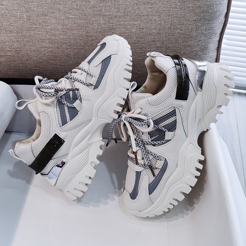 (3 MÀU) giày nữ thể thao nữ tính độn đế răng cưa phản quang cá tính trẻ trung | BigBuy360 - bigbuy360.vn