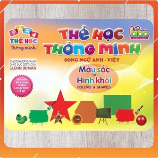 Đồ chơi thẻ học thông minh song ngữ Bibo cho bé - thẻ flashcard Anh Việt chủ đề hình khối và màu sắc: