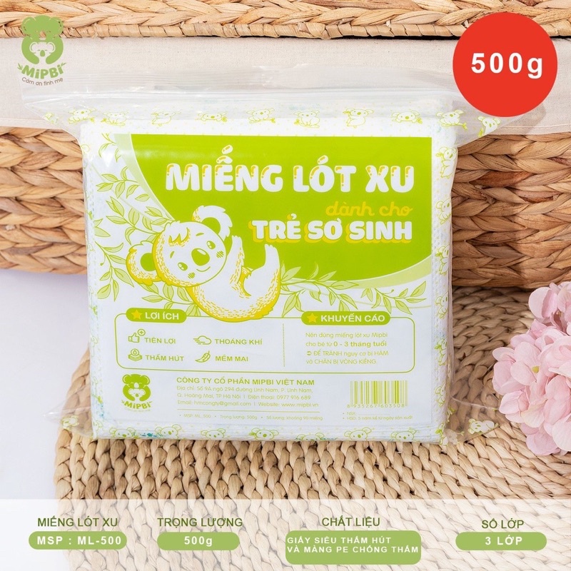 Miếng Lót Xu Cho Trẻ Sơ Sinh Mipbi 3 Lớp Cao Cấp