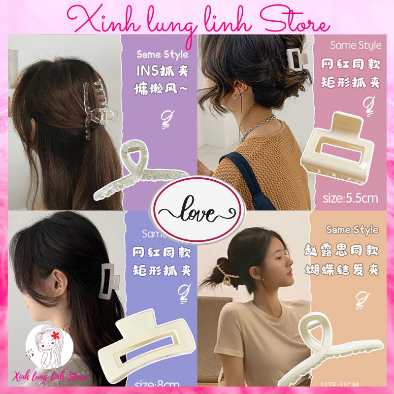 [Video Review] Kẹp tóc nhựa phong cách đơn giản, độc đáo, cute phong cách Hàn Quốc dành cho nữ - Xinh lung linh Store