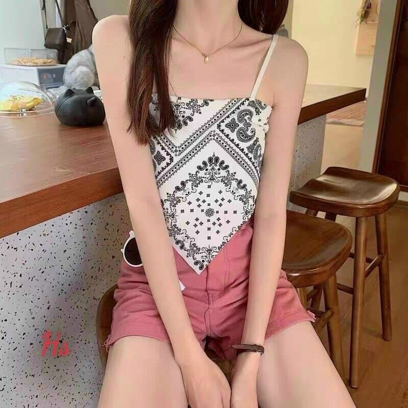 Áo Yếm⚡Áo Hai Dây⚡Croptop Vintage Nữ Thổ Cẩm Chất Áo Thun Siêu Mát, Siêu Sành Điệu, Nổi Bật Dành Cho Cô Nàng Quyến Rũ | BigBuy360 - bigbuy360.vn