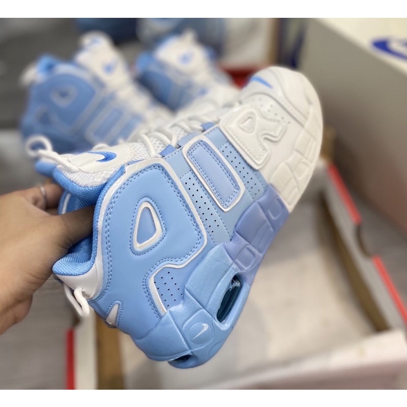 Giầy Uptempo xanh  cổ mid chất đẹp cao cấp fullbox