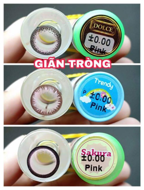 Contact lens /Kính áp tròng - PINK tặng kèm khây dụng cụ