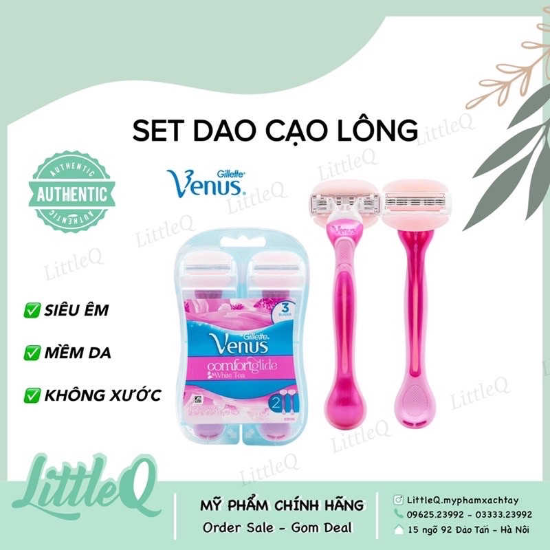 (có bill)SET 2 DAO CẠO CHO NỮ CÓ ĐẦU BƠ VENUS - Gillette white Tea Venus Spa