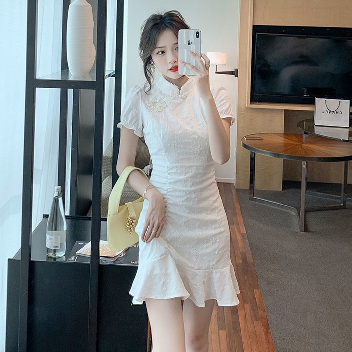 Sườn Xám Cách Tân Dáng Ôm Thoáng Khí Phong Cách Trung Hoa Cho Nữ