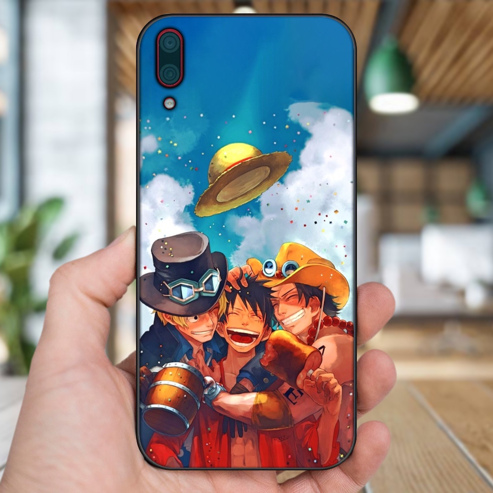 Ốp lưng Huawei Y7 Pro 2019 viền đen in hình Ace One Piece