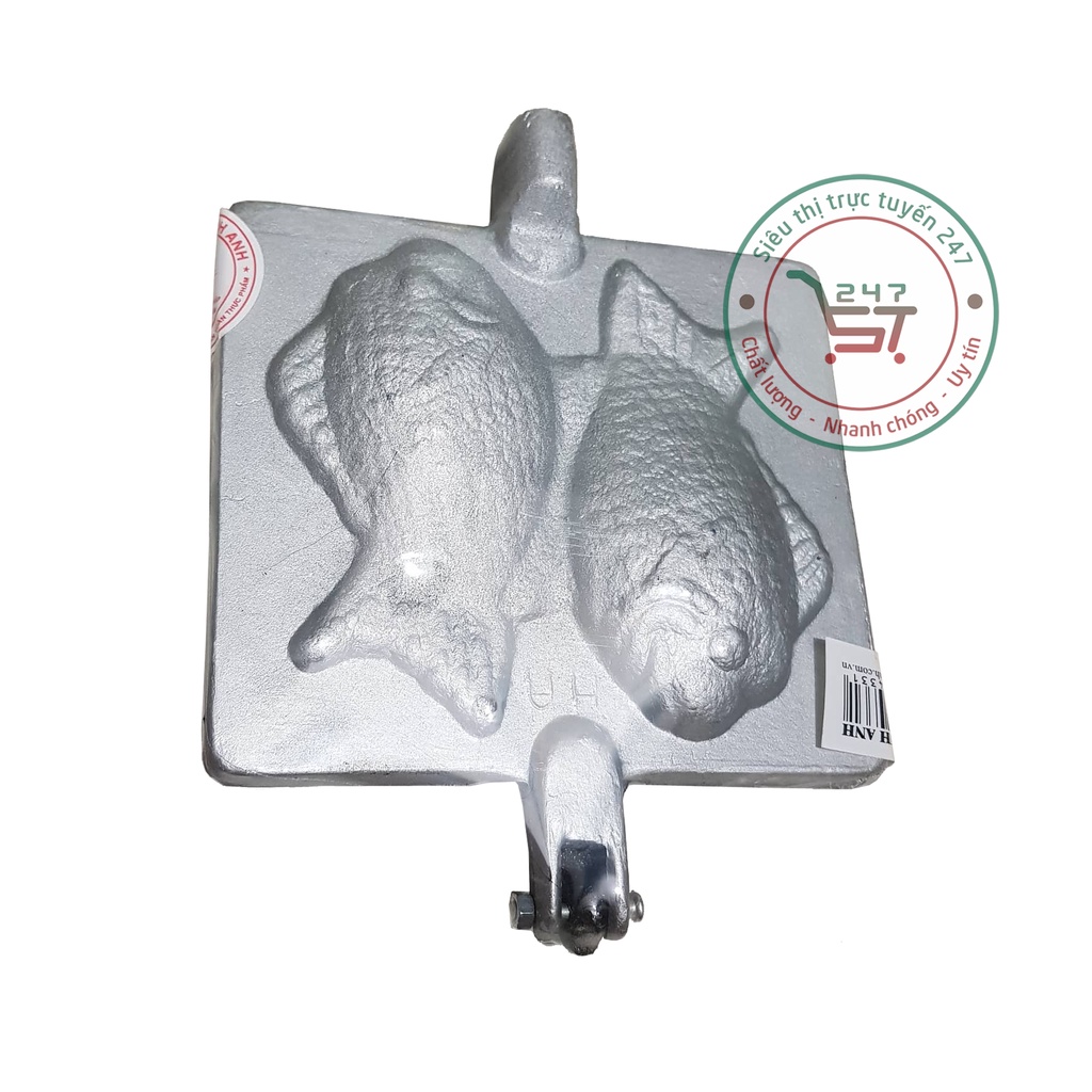 Khay nướng bánh cá chữ nhật nhôm chống dính Huỳnh Anh trên bếp ga