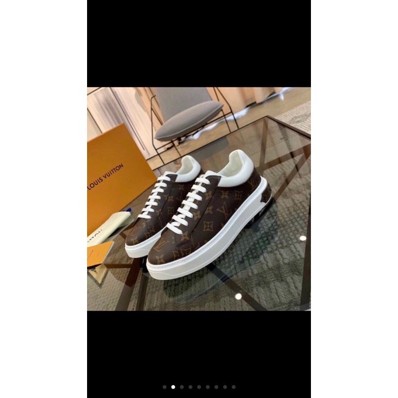 Giày SNEAKERS L.V Nam Màu Nâu Đế Cao full size 38-43