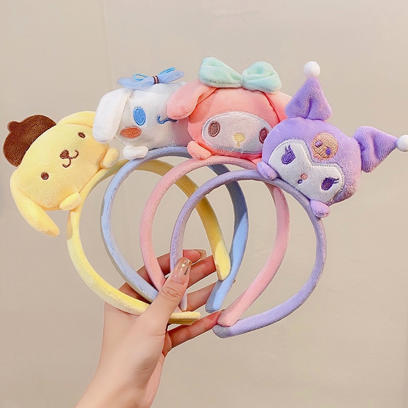 SANRIO Băng Đô Cài Tóc Hình Búp Bê Anime My Melody Kuromi Kawaii Dễ Thương Cho Nữ