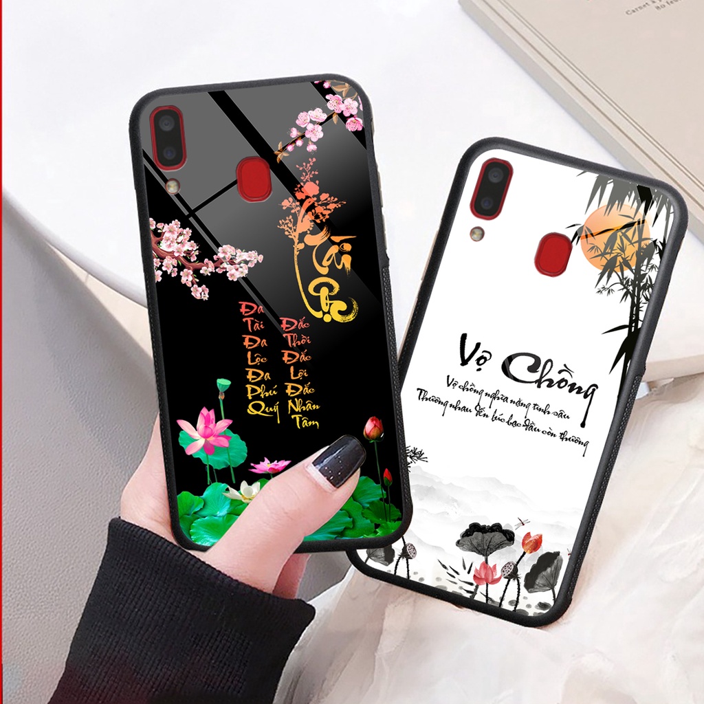 Ốp lưng KÍNH Samsung Galaxy A20 / A30 / M20 in hình 3D TÀI LỘC-TÂM AN -MÃ ĐÁO