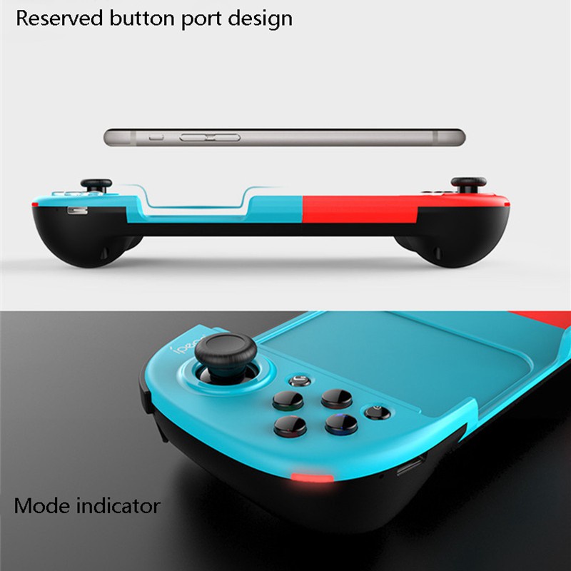 Ipega Wireless Bluetooth Gamepad Stretchable Gaming Trigger Joystick Controller for Switch PS3 PC IOS  Blue