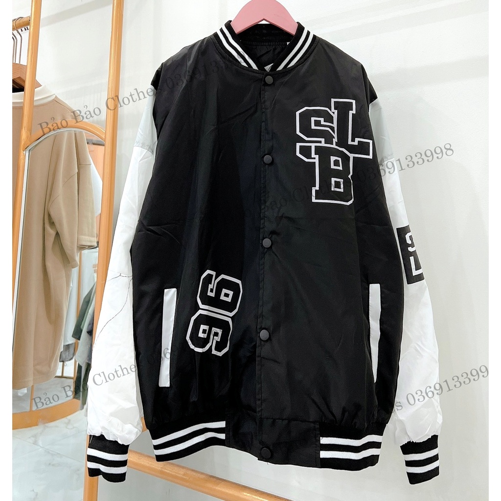 ÁO BOMBER SLB phối màu SIÊU HOT Nam Nữ Unisex Uzzlang Dáng Rộng