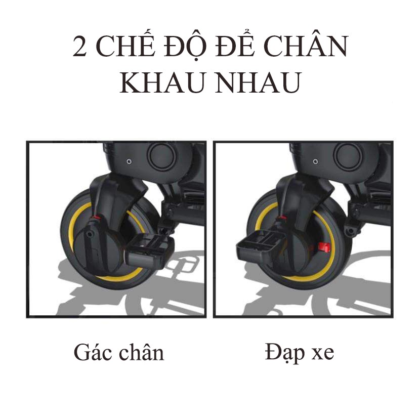 PHIÊN BẢN 2021 Xe đẩy 3 bánh cho bé 3in1 kiêm xe chòi chân, ngả lưng 3 cấp độ siêu gấp gọn, dành cho bé từ 1 - 5 tuổi